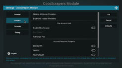 CocoScrapers Module Kodi Addon Hosters Settings