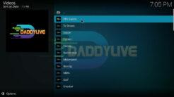 Daddylive Kodi Addon Live Sports Section