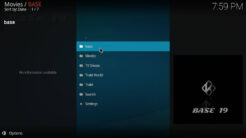 Base Kodi Addon Main Menu