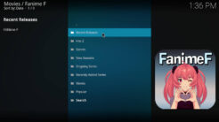 Fanime F Kodi Addon Main Menu